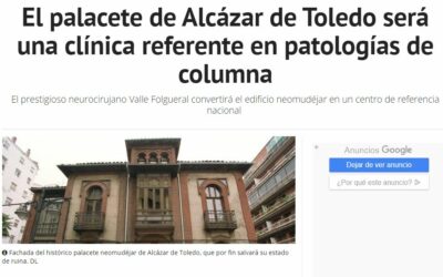 El palacete de Alcázar de Toledo será una clínica referente en patologías de columna